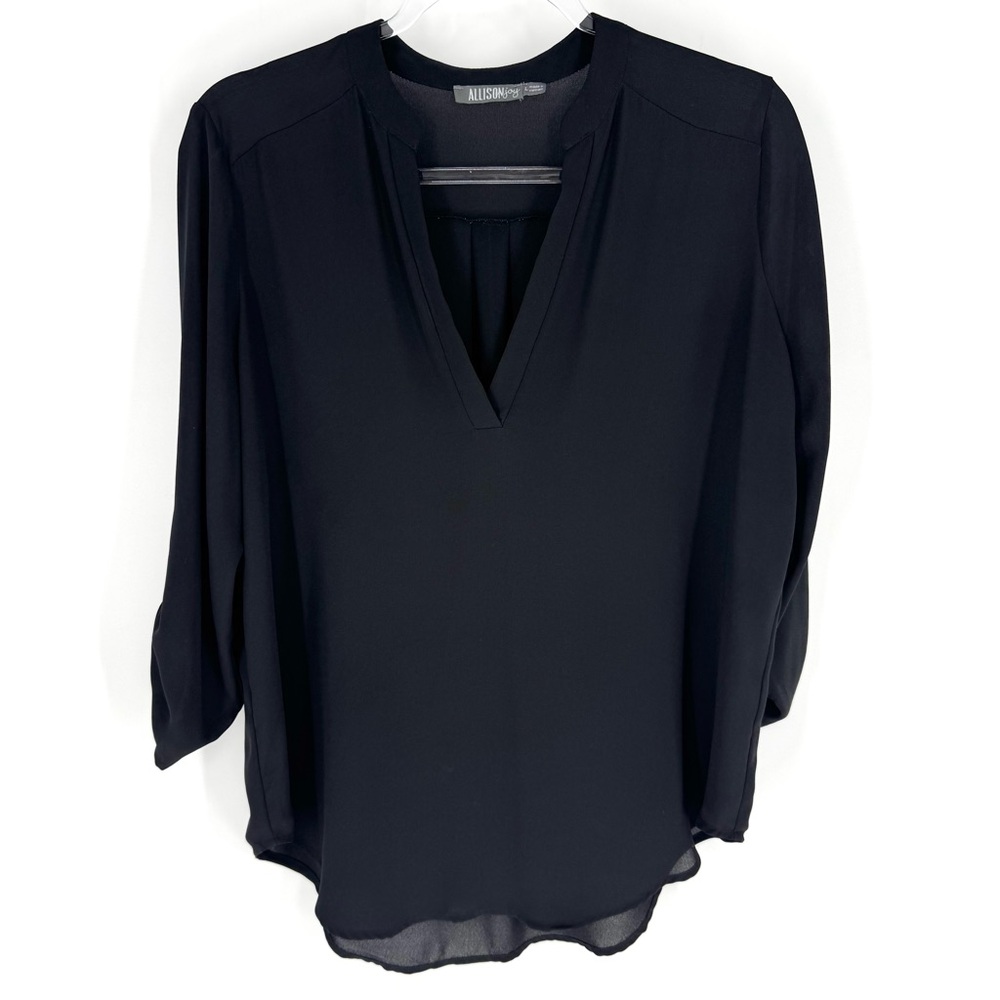 Allison Joy V-Neck Blouse Black Size Large